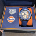 Tag Heuer Formula 1 Gulf Edition Blue Dial Blue Leather Strap Watch for Men - CAZ101N.FC8243