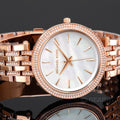 Michael Kors Darci Mother of Pearl Dial Rose Gold Steel Strap Watch for Women - MK3220