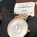 Coach Perry White Dial Rose Gold Steel Strap Watch for Women - 14503708