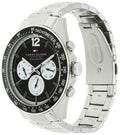 Tommy Hilfiger Luke Quartz Black Dial Silver Steel Strap Watch for Men - 1791120