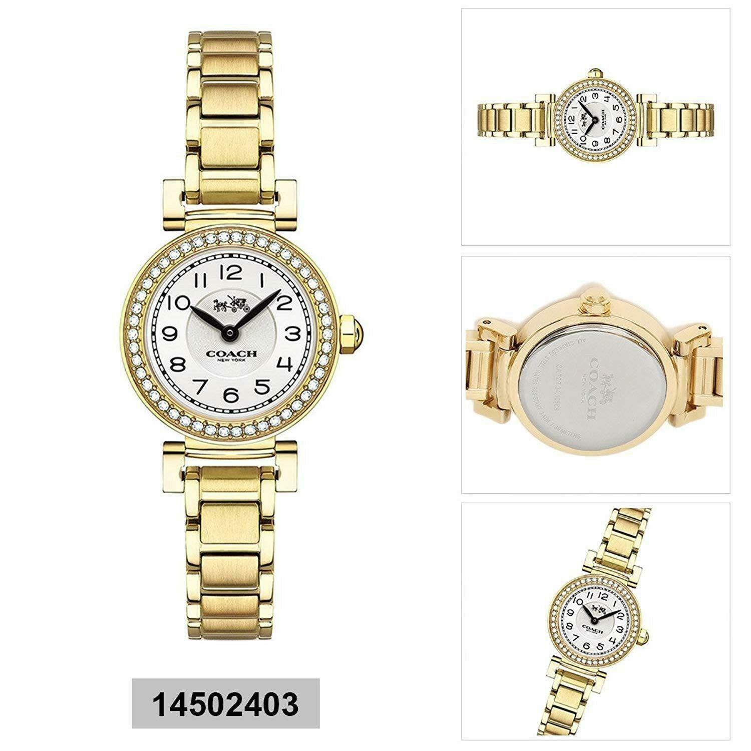 Coach Madison White Dial Gold Steel Strap Watch for Women - 14502403