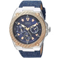 Guess Legacy Analog Blue Dial Blue Denim Strap Watch for Men - W1058G1