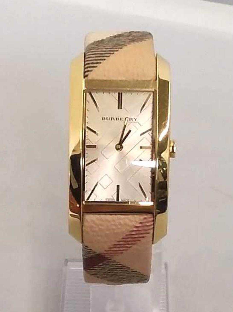 Burberry Nova Gold Dial Dial Beige Leather Strap Watch for Women - BU1582