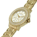 Guess Crown Jewel Diamonds White Dial Gold Steel Strap Watch for Women - GW0410L2