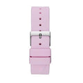 Guess G-Twist Diamonds Silver Dial Pink Rubber Strap Watch for Women - W1240L1