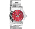 Marc Jacobs Amy Red Dial Silver Stainless Steel Strap Watch for Women - MBM3335