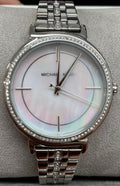 Michael Kors Cinthia White Mother of Pearl Dial Silver Steel Strap Watch for Women for Women - MK3641