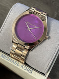 Michael Kors Pink Dial Rose Gold Steel Strap Watch for Women - MK3550