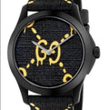 Gucci G Timeless Ghost Black Dial Black Rubber Strap Watch For Men - YA1264019