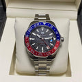 Tag Heuer Aquaracer GMT Caliber 7 Pepsi Black Dial Silver Steel Strap Watch for Men - WAY201F.BA0927