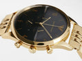 Emporio Armani Classic Chronograph Black Dial Gold Steel Strap Watch For Men - AR1893