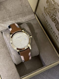 Burberry The City Gold Dial Brown Leather Strap Watch for Women - BU9133