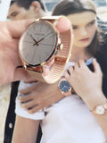 Calvin Klein Even White Dial Rose Gold Mesh Bracelet Watch for Women - K7B21626