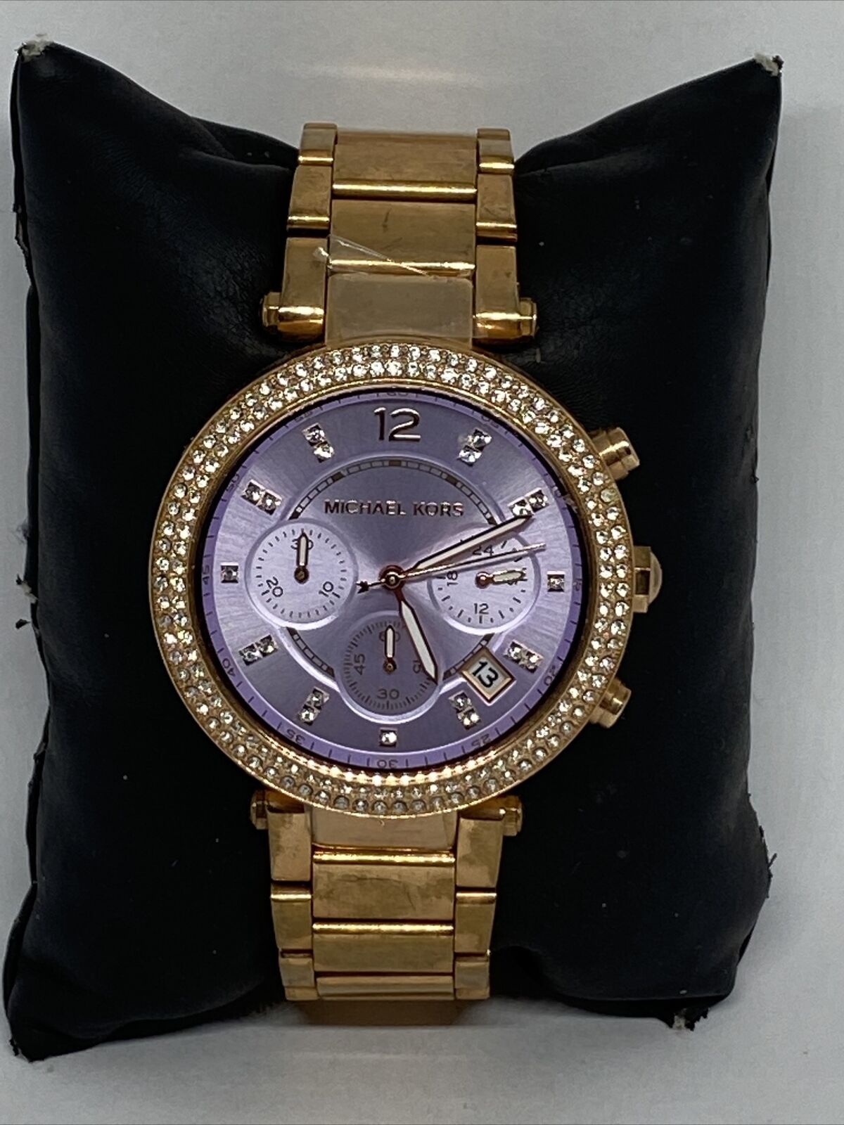 Michael Kors Parker Lilac Dial Gold Steel Strap Watch for Women - MK6169