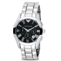 Emporio Armani Valente Chronograph Black Dial Silver Steel Strap Watch For Men - AR0673