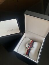 Gucci G Timeless Quartz White Red Blue Dial Multicolored NATO Strap Watch For Men - YA1264059