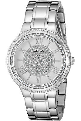 Guess Madison Diamonds Silver Dial Silver Steel Strap Watch for Women - W0637L1