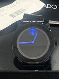 Movado Bold TR90 Black Dial Black Leather Strap Watch For Men - 3600307