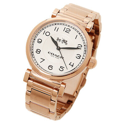 Coach Madison White Dial Rose Gold Steel Strap Watch for Women - 14502395