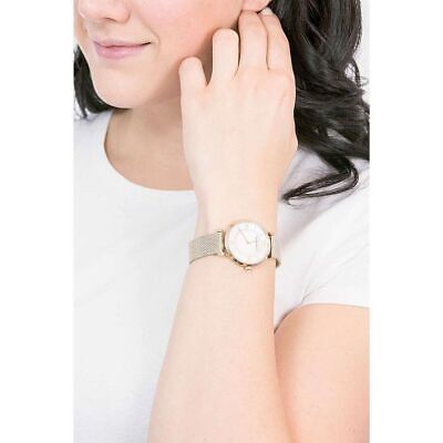 Emporio Armani Gianni T Bar Mother of Pearl Dial Gold Mesh Bracelet Watch For Women - AR11321