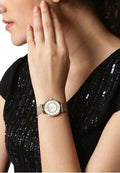 Emporio Armani Gianni T Bar Mother of Pearl Dial Gold Mesh Bracelet Watch For Women - AR11321