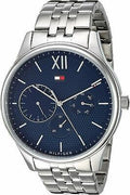 Tommy Hilfiger Damon Chronograph Blue Dial Silver Steel Strap Watch for Men - 1791416