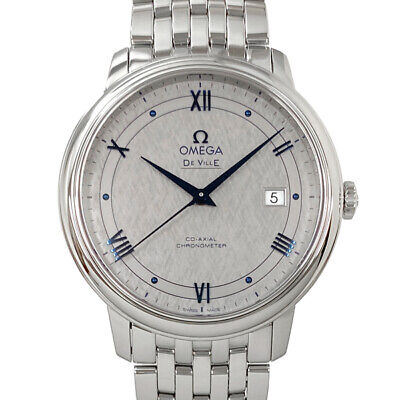 Omega De Ville Prestige Co-Axial Grey Dial Silver Steel Strap Watch for Men - 424.10.40.20.06.002