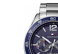 Tommy Hilfiger Erik Chronograph Blue Dial Silver Steel Strap Watch for Men - 1791366