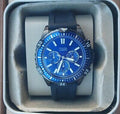 Fossil Garrett Chronograph Blue Dial Black Rubber Strap Watch for Men - FS5695