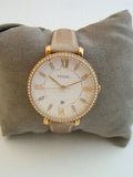 Fossil Jacqueline White Dial Pink Leather Strap Watch for Women - ES4303