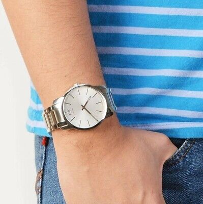 Calvin Klein City Silver Dial Silver Steel Strap Watch for Men - K2G21126