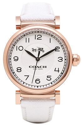 Coach Madison White Dial White Leather Strap Watch for Women - 14502408