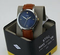 Fossil The Minimalist 3H Blue Dial Brown Leather Strap Watch for Men - FS5499