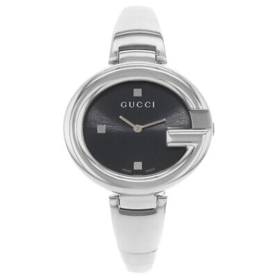 Gucci Guccissima Analog Black Dial Silver Steel Strap Watch For Women - YA134301