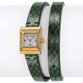 Gucci G Frame Double Green Leather Wristband Watch For Women - YA128525