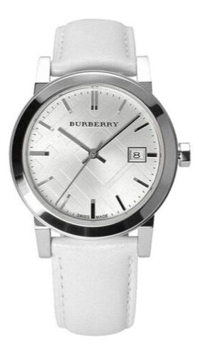 Burberry The City White Dial White Leather Strap Watch for Women - BU9128