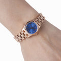 Marc Jacobs Henry Dinky Blue Dial Rose Gold Stainless Steel Strap Watch for Women - MBM3204