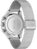 Hugo Boss Admiral Chronograph Green Dial Silver Mesh Bracelet Watch for Men - 1513905