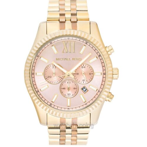 Michael Kors Lexington Gold Dial Gold Steel Strap Watch for Women - MK6473