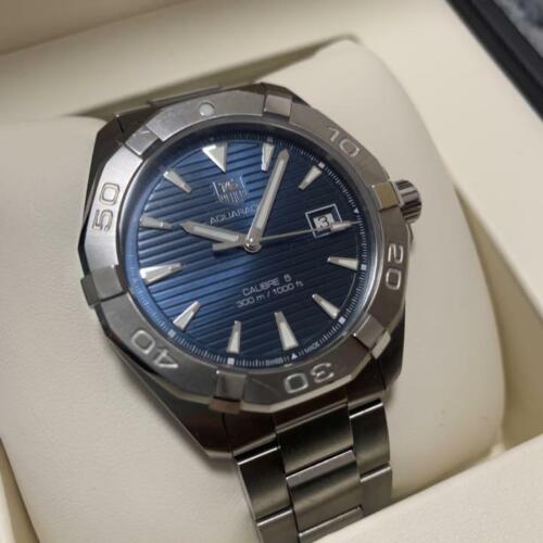 Tag Heuer Aquaracer Automatic 41mm Blue Dial Silver Steel Strap Watch for Men - WAY2112.BA0928