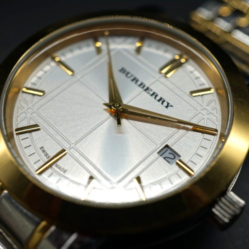 Burberry Heritage White Dial Two Tone Steel Strap Watch for Men - BU1358