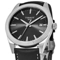 Tissot Gentleman Analog Black Dial Black Leather Strap Watch For Men - T127.410.16.051.00