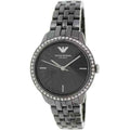 Emporio Armani Ceramica Black Dial with Crystals Black Ceramic Strap Watch For Women - AR1478