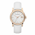 Burberry The City White Dial White Leather Strap Watch for Women - BU9012