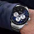 Hugo Boss Trophy Chronograph Blue Dial Silver Steel Strap Watch for Men - 1513630