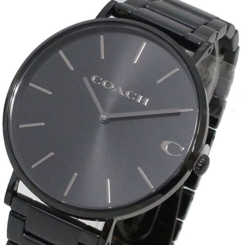 Coach Charles Black Dial Black Steel Strap Watch for Men - 14602431