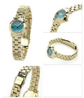 Marc Jacobs Amy Dinky Turquoise Dial Gold Stainless Steel Strap Watch for Women - MBM3229