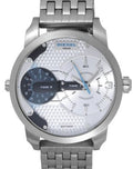 Diesel Mini Daddy Dual Time Silver Dial Stainless Steel Watch For Men - DZ7305