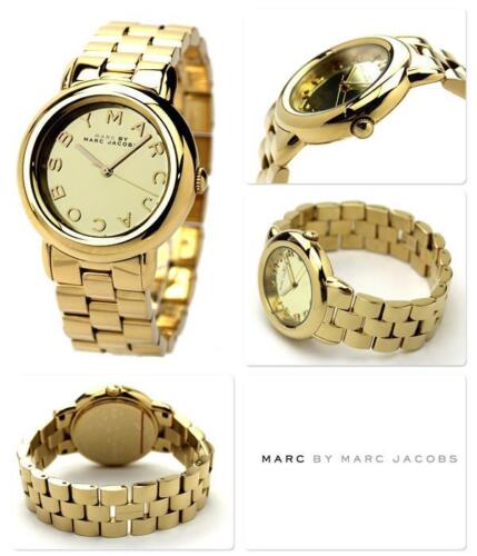 Marc Jacobs Marci Gold Dial Gold Ion Plated Stainless Steel Strap Watch for Women - MBM3098