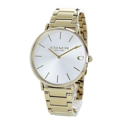 Coach Charles Silver Dial Gold Steel Strap Watch for Men - 14602430